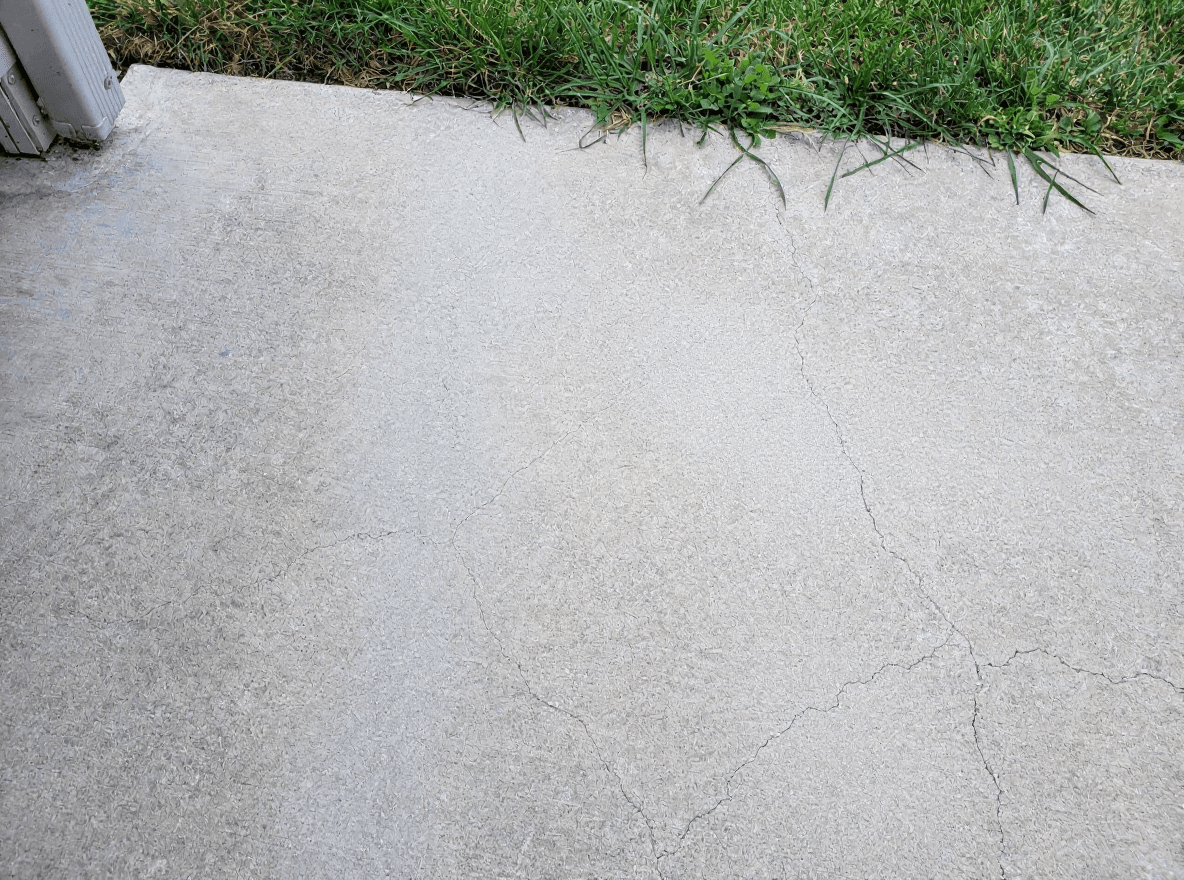 The same slab with the rust and oil stains gone after treatment